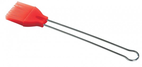 Silikon-Pinsel, mit Silikonborsten, hitzebeständig bis 250°C, Griff aus Edelstahl, L:23cm 