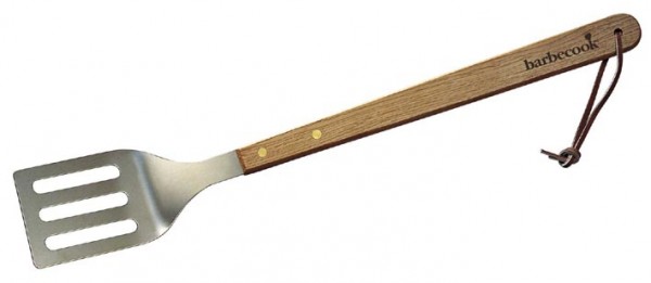 Grill Wender aus Edelstahl mit Birken Holzgriff, Länge 46cm